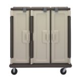 Cambro Tall 3-Comp Granite Sand Meal Delivery Cart w/ Security Package