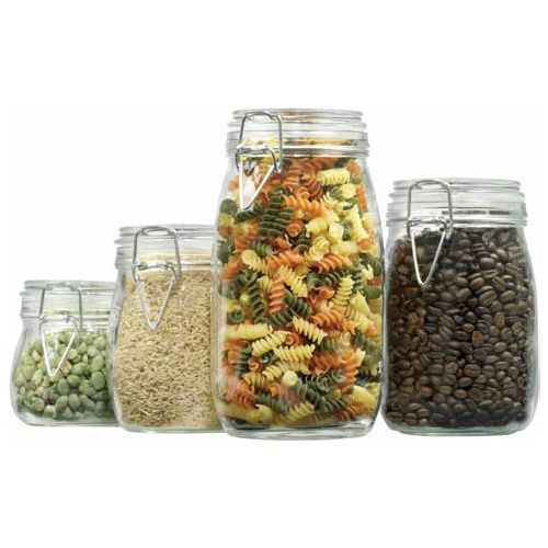 Glass Canisters and Jars. Let your products advertise themselves with these 