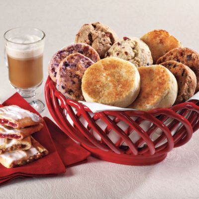 Ceramic Bread Basket with Gourmet Breads