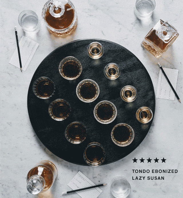 tondo ebonized lazy susan