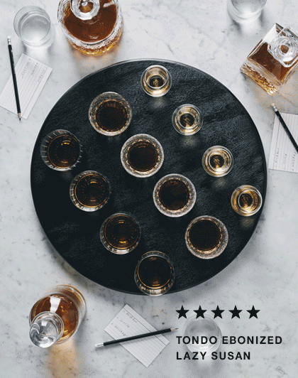 tondo ebonized lazy susan