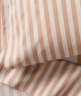 Riviera Terracotta Pink Stripe Organic Cotton Crib Quilt