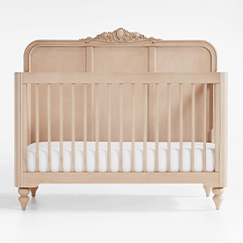 Lennox Carved Natural Wood Crib by Leanne Ford