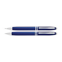 Cross Avitar Blue Lacquer Ballpoint Pen and Pencil Set