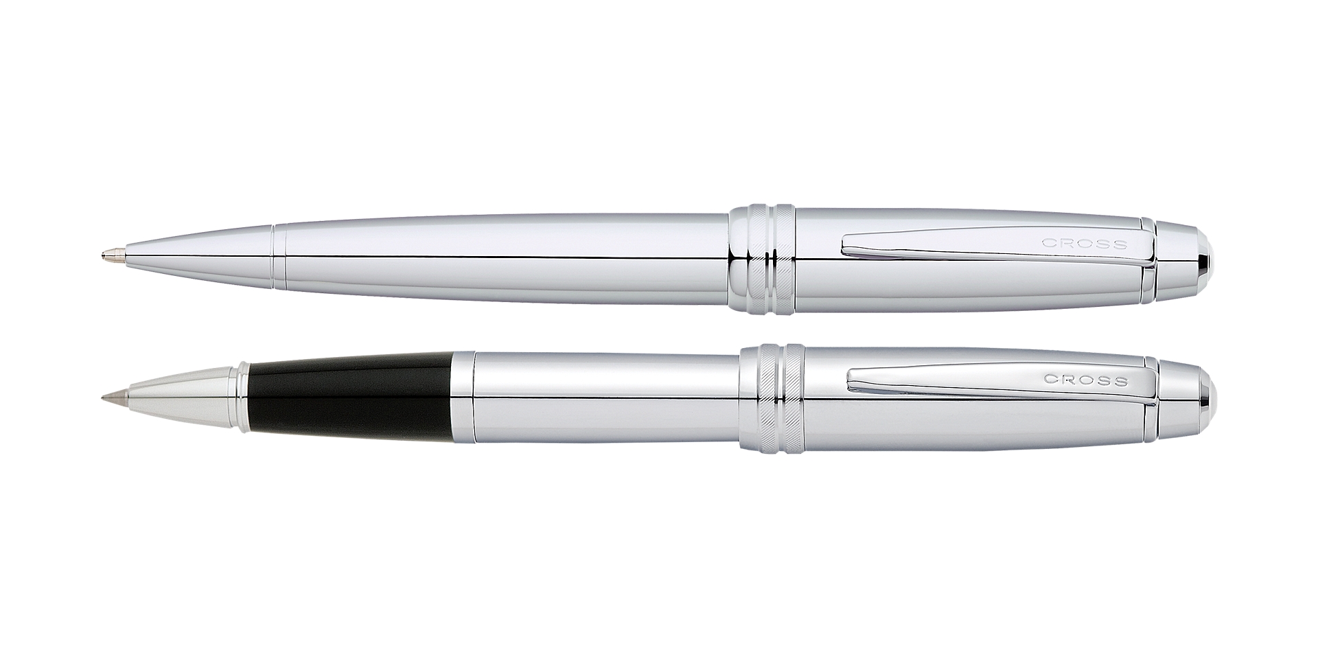 Cross Bailey Polished Chrome Ballpoint and Rollerball Gift Set Picture