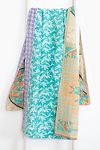 Thumbnail View 1: Roan Iris One-of-a-kind Kantha Quilted Throw Blanket No. 06954