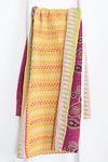 Thumbnail View 2: Roan Iris One-of-a-kind Kantha Quilted Throw Blanket No. 06957