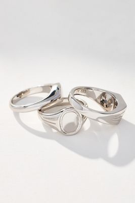Luv Aj Signet Stacker Rings, Set of 3