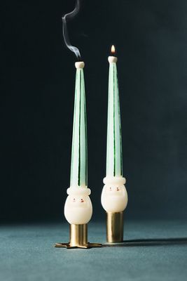 Santa Taper Candles, Set of 2
