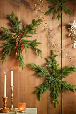 Faux Fir Snowflakes, Set of 2 Large