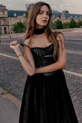 BHLDN Tulle Corset Fit & Flare Dress