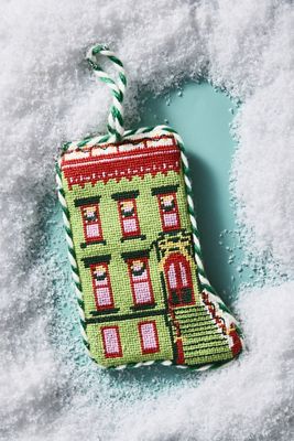 Furbish Holiday Scene Needlepoint Ornament