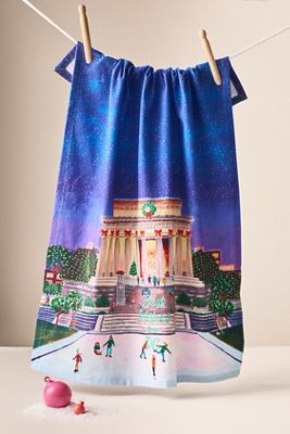 Holiday in the City Dish Towel