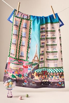 Holiday in the City Dish Towel
