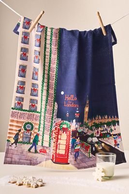 Holiday in the City Dish Towel