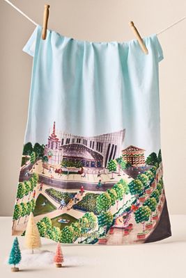 Holiday in the City Dish Towel