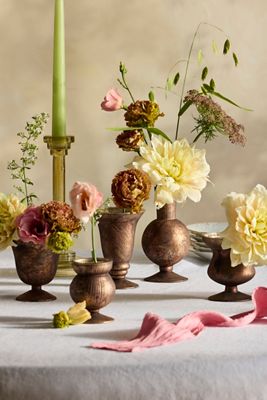 Metallic Glass Bud Vases, Set of 5