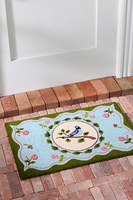 Bordered Bird Coir Printed Doormat