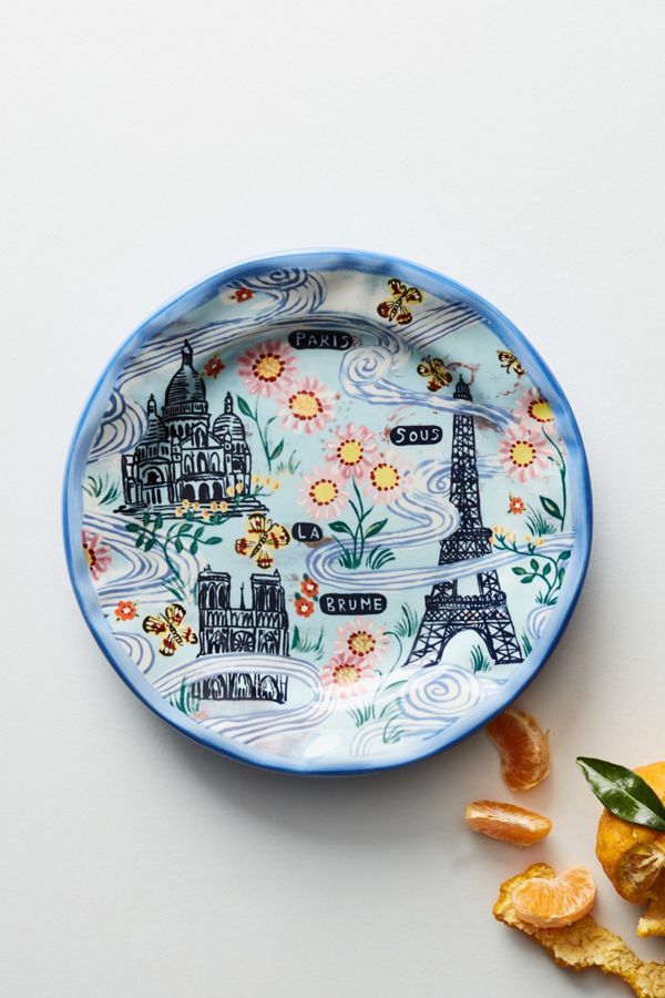 New Nathalie Lete Anthropologie Eiffel Tower Paris Francophile Dinner Plate