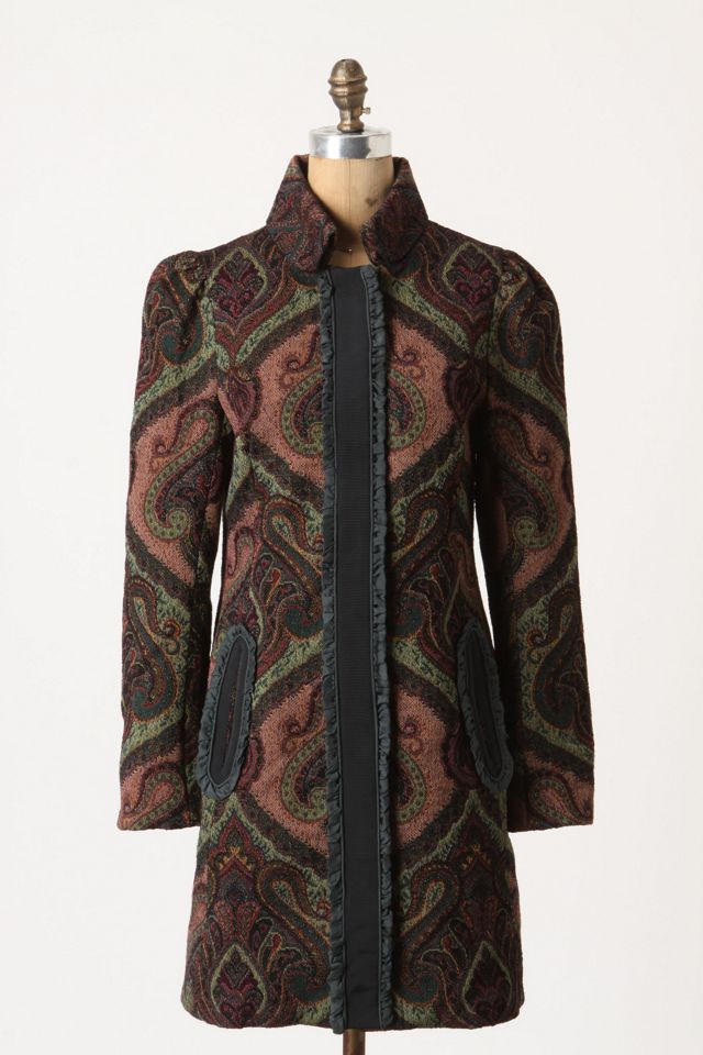 Ruffled Tapestry Coat Anthropologie