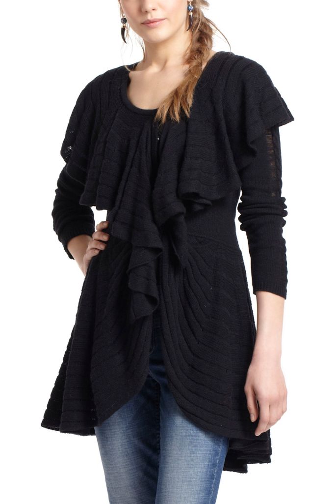 Ridged Ruffles Cardigan | Anthropologie
