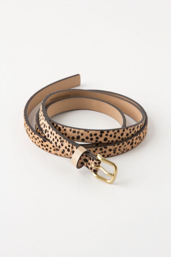 Leopard-Spotted Skinny Belt | Anthropologie