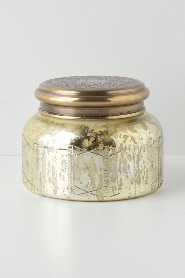 Giant Capri Blue Mercury Glass Candle Anthropologie FR