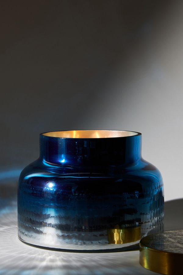 Giant Capri Blue Mercury Glass Candle Anthropologie