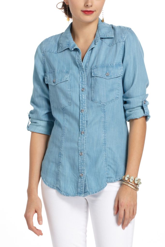 Fitted Chambray Buttondown | Anthropologie
