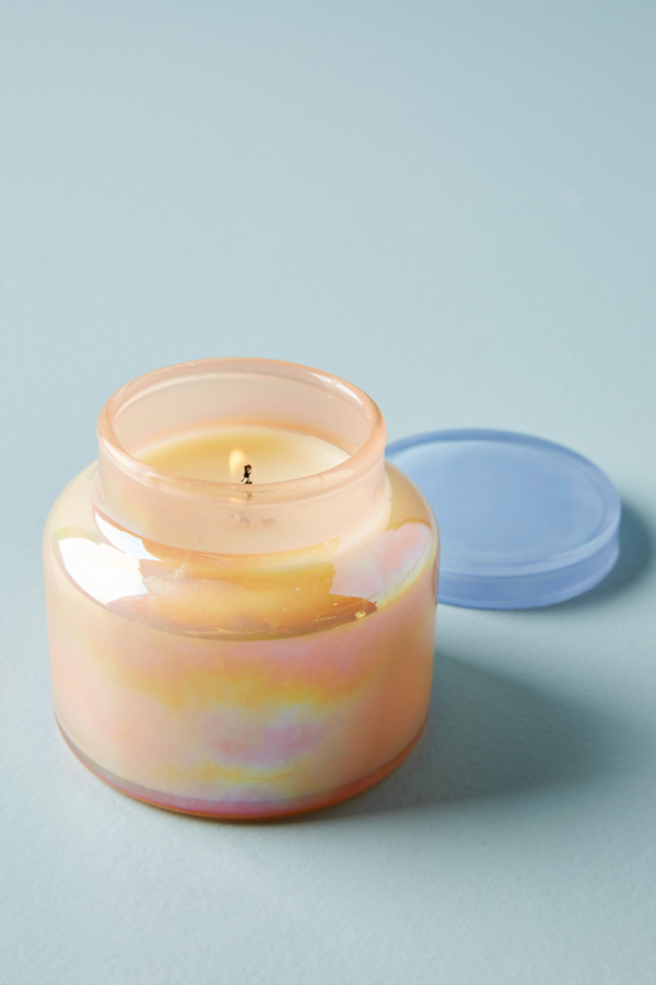 Mini Capri Blue Iridescent Jar Candle Anthropologie