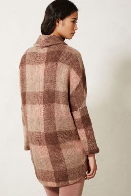 anthropologie plaid sweater coat