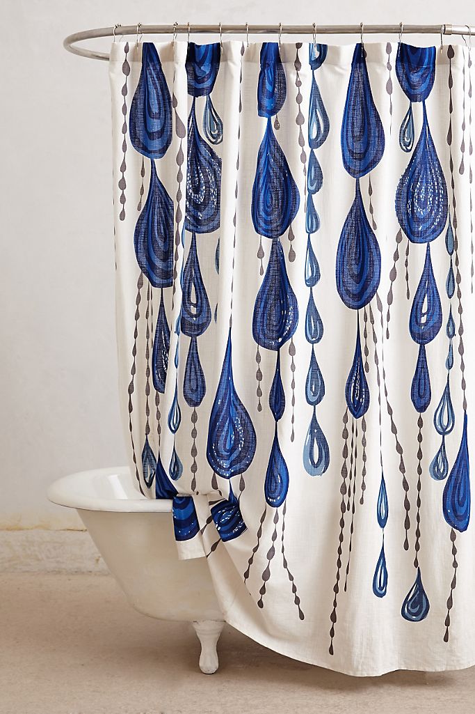 blue shower curtain coastal theme