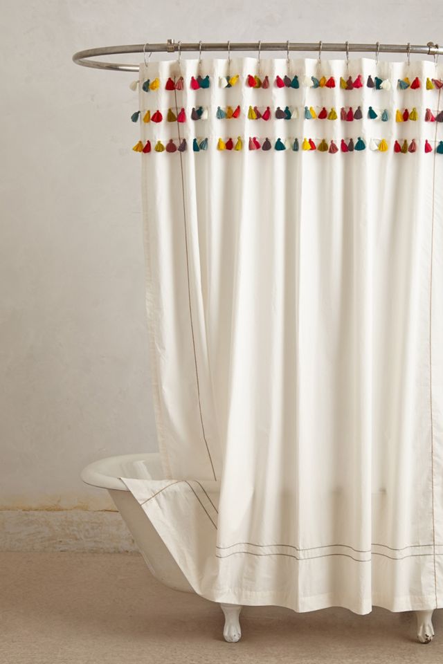 Lindi Fringe Shower Curtain Anthropologie