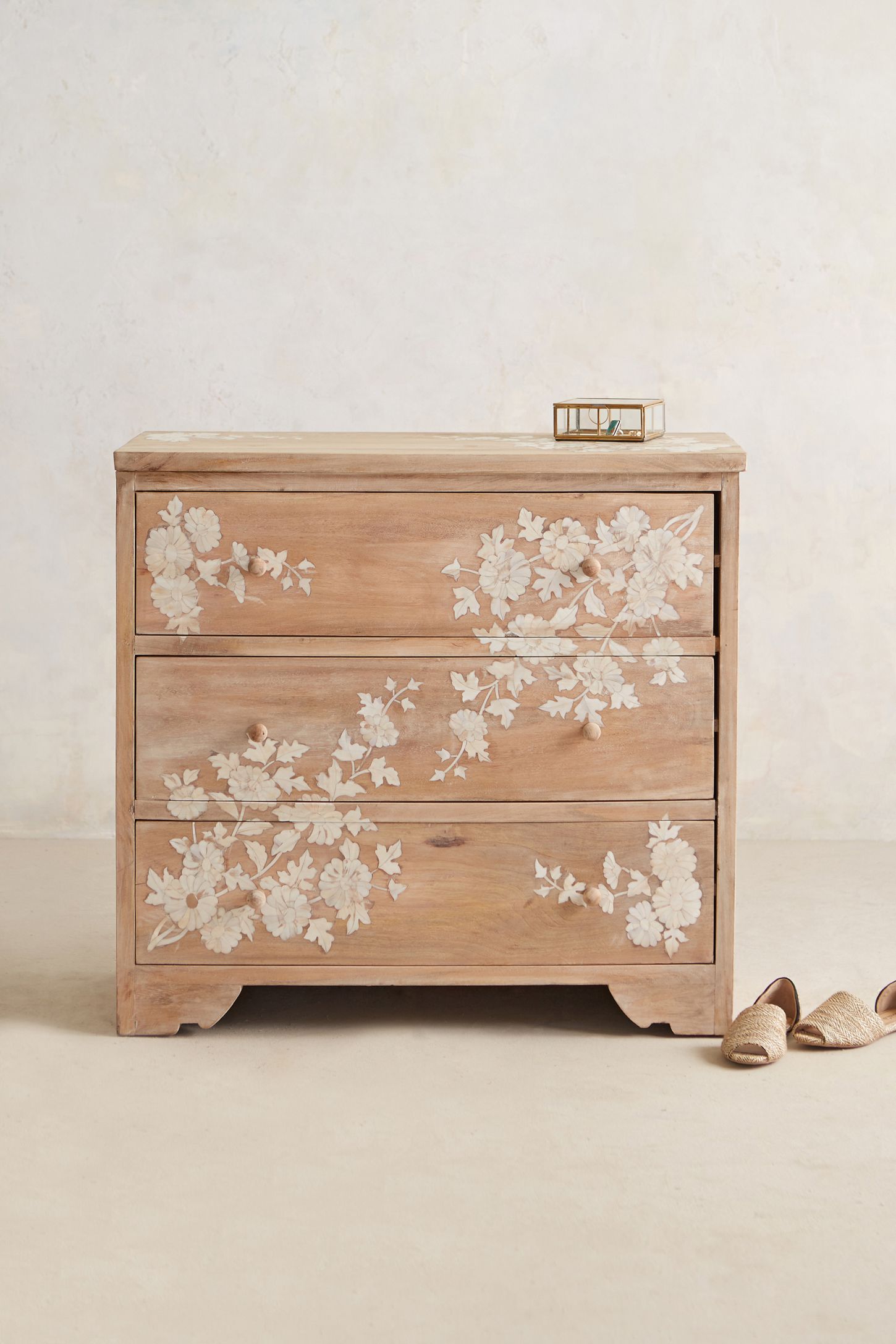 Pearl Inlay Three Drawer Dresser Anthropologie