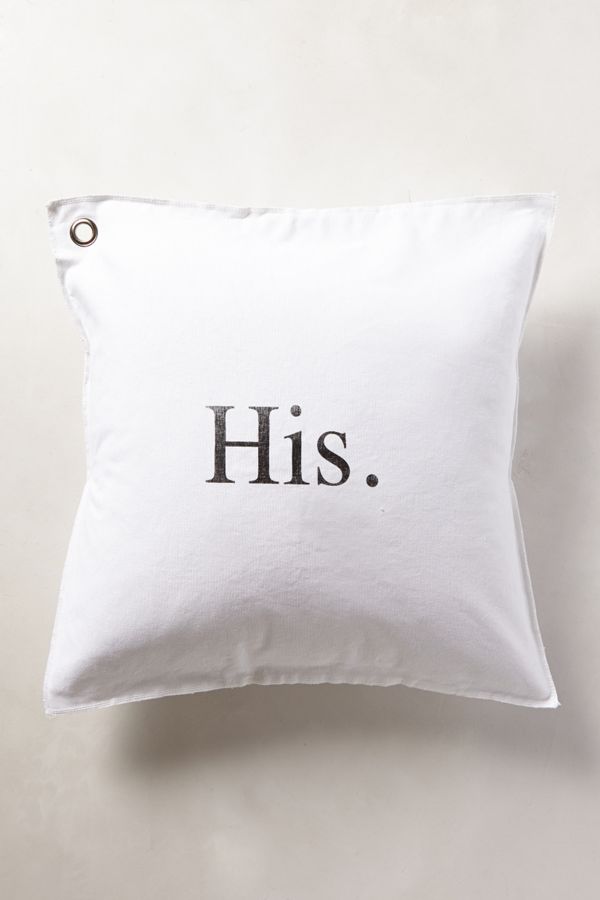 His Hers Pillow Anthropologie