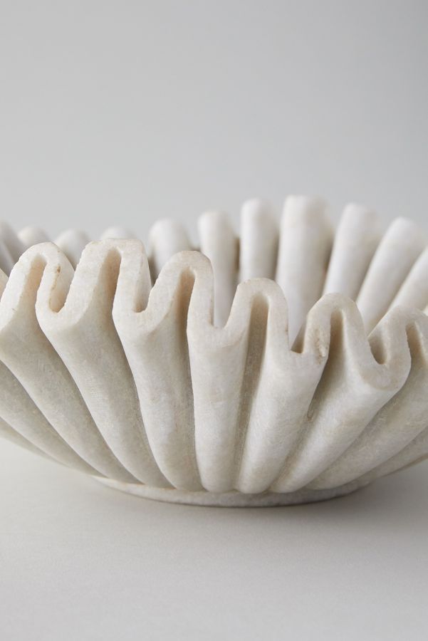 Slide View: 4: Ruffled Marble Bowl