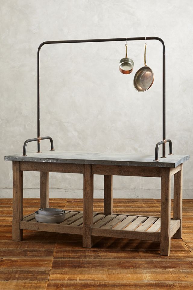 ZincTopped Kitchen Island Anthropologie