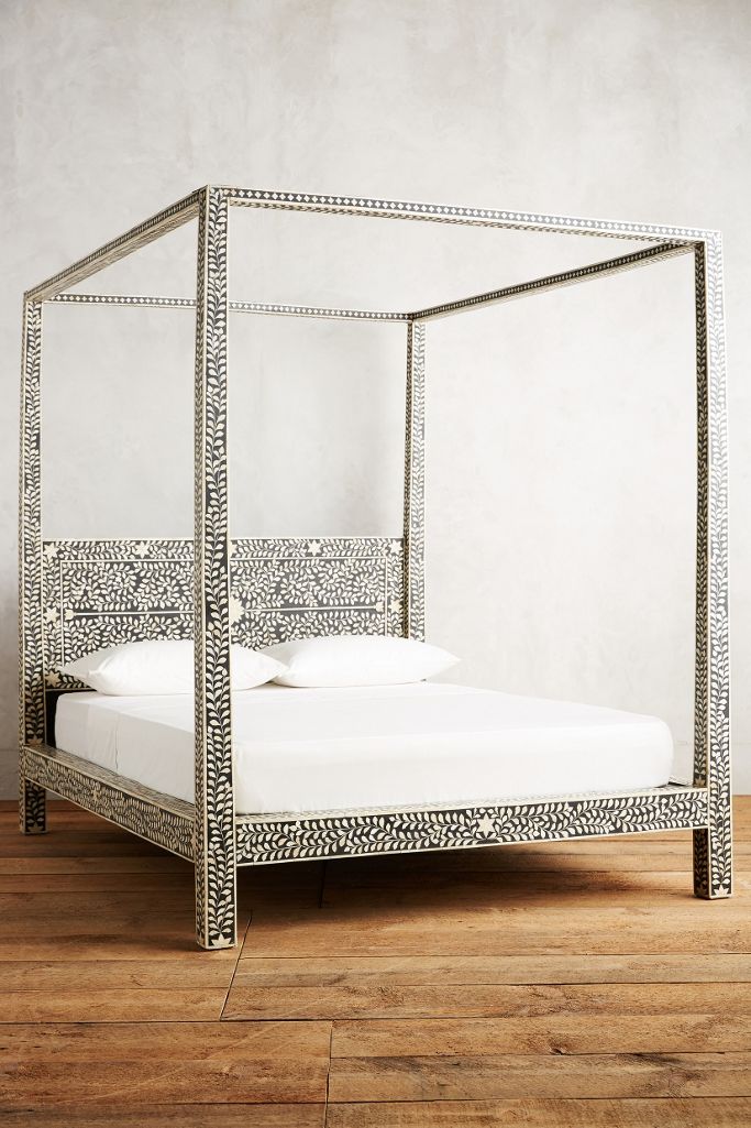 Bone Inlay Four Poster Bed Anthropologie