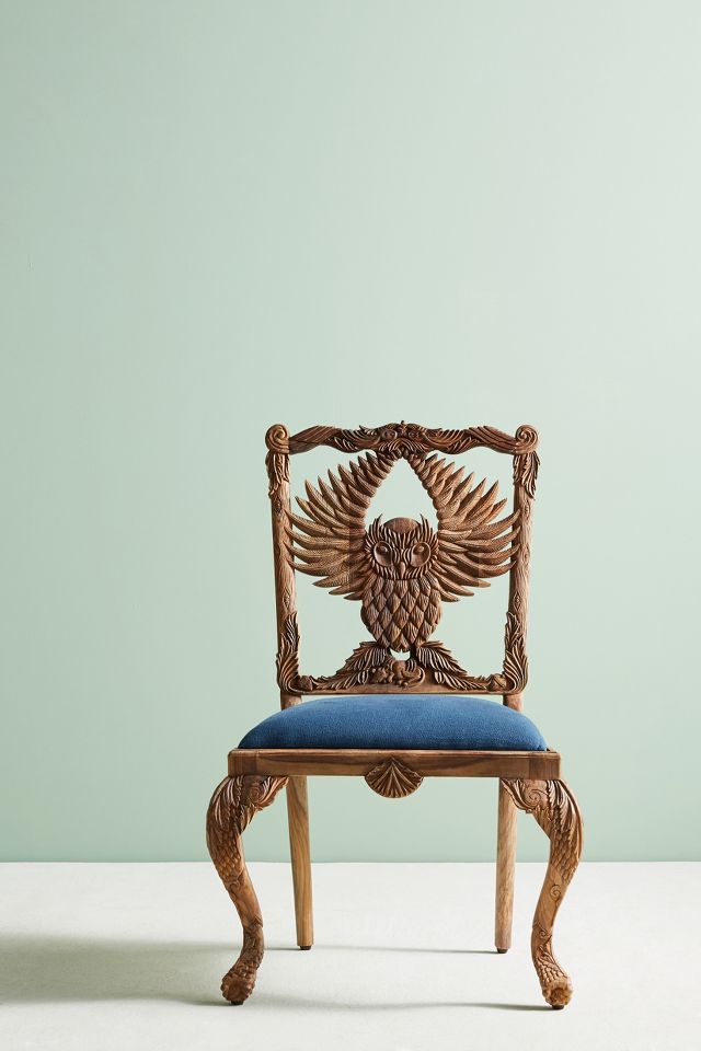 Handcarved Menagerie Owl Dining Chair | Anthropologie