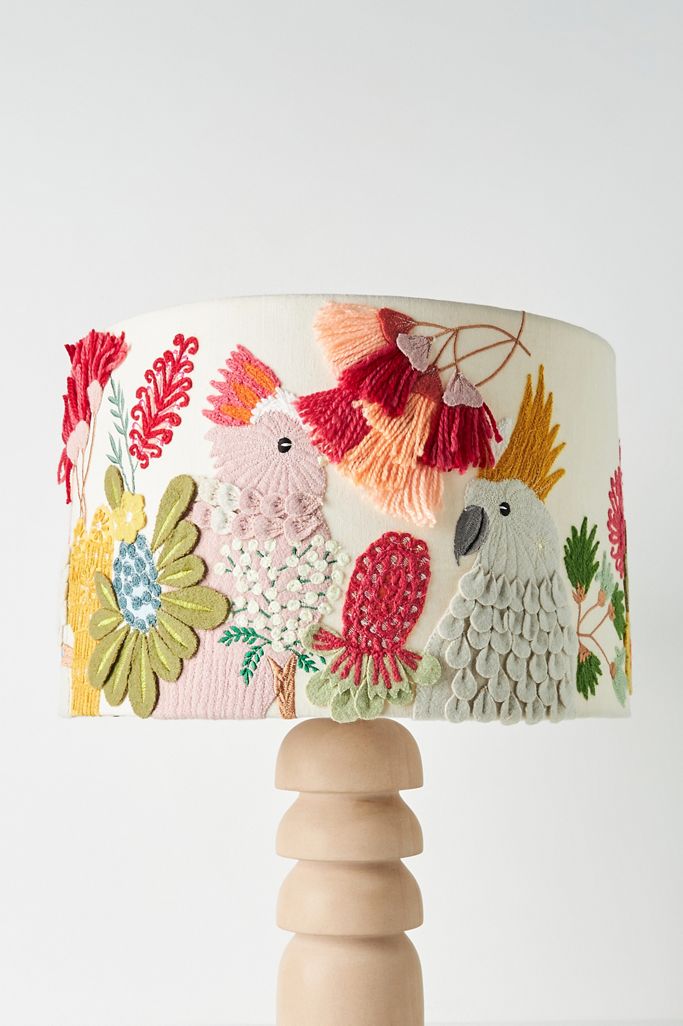 Embroidered Cockatoo Lamp Shade Anthropologie