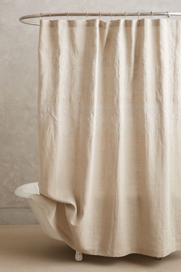 Embroidered Linen Shower Curtain Anthropologie Uk