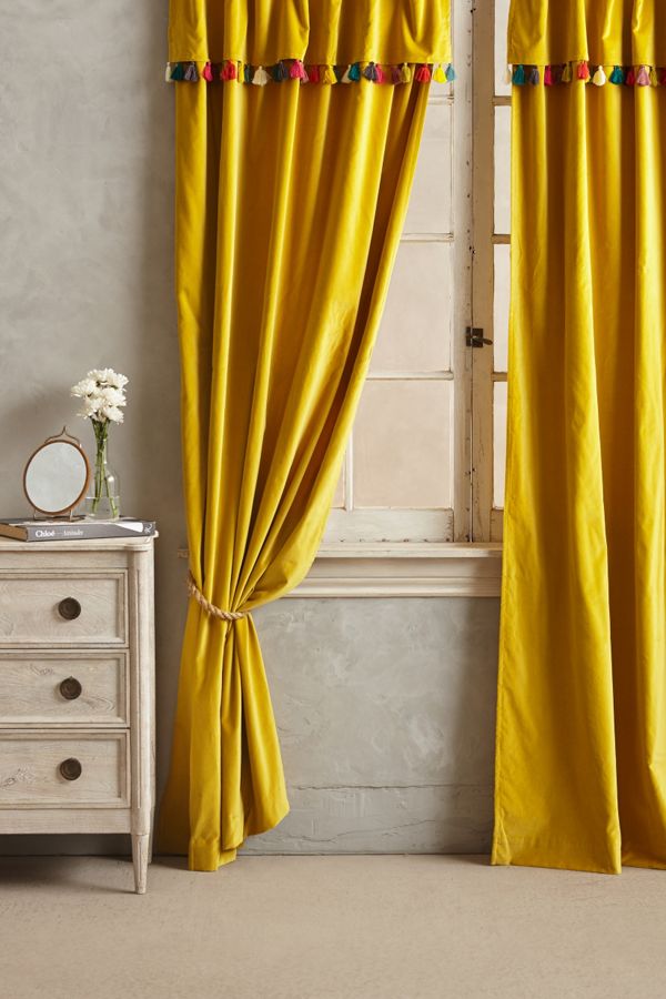 Firenze Velvet Tassel Curtain Anthropologie