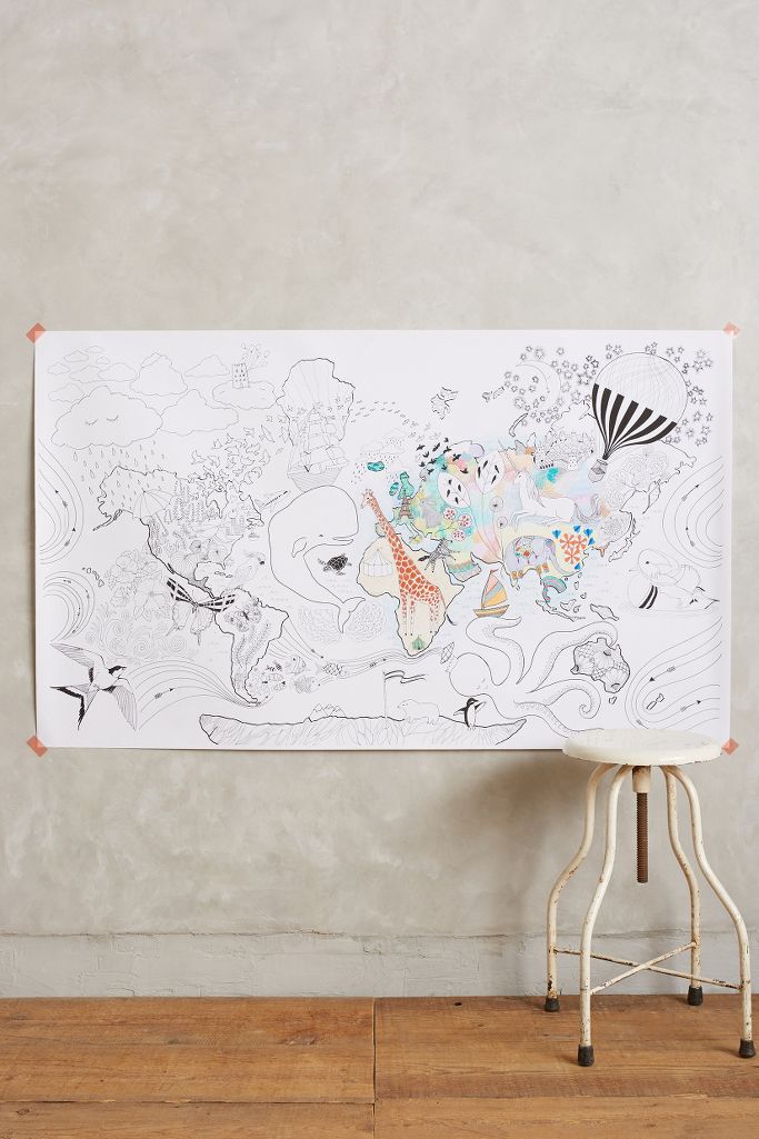 Let's Travel Coloring Mural Anthropologie