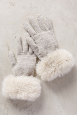 fur cuff gloves