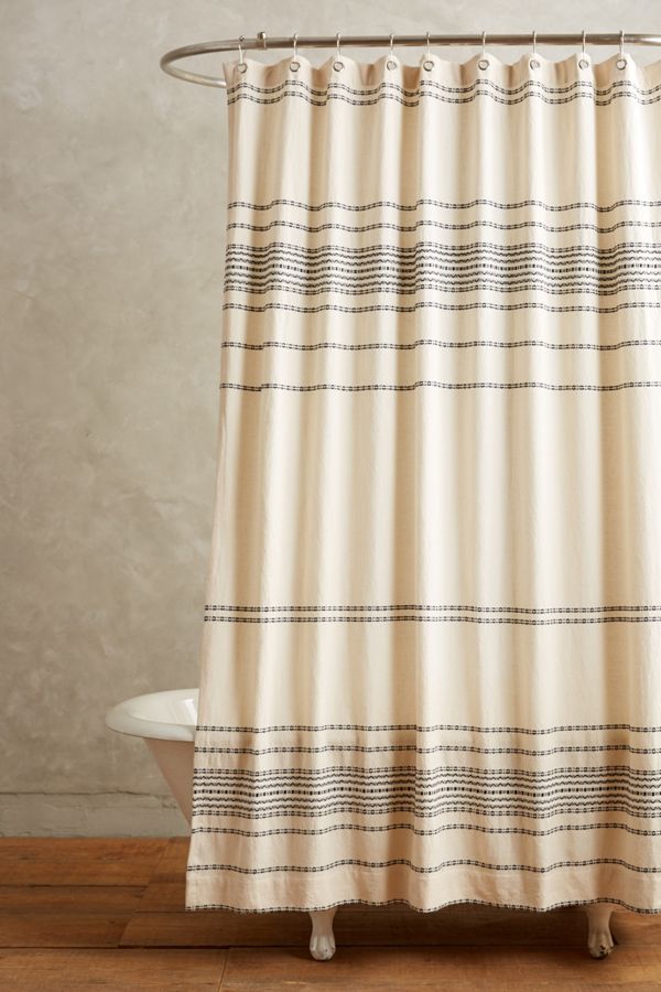 Coyuchi Scallop Striped Shower Curtain Anthropologie