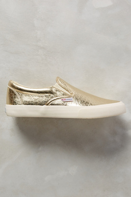 superga gold slip on