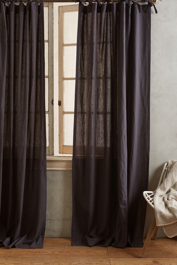 Linen Tie Top Curtain Anthropologie
