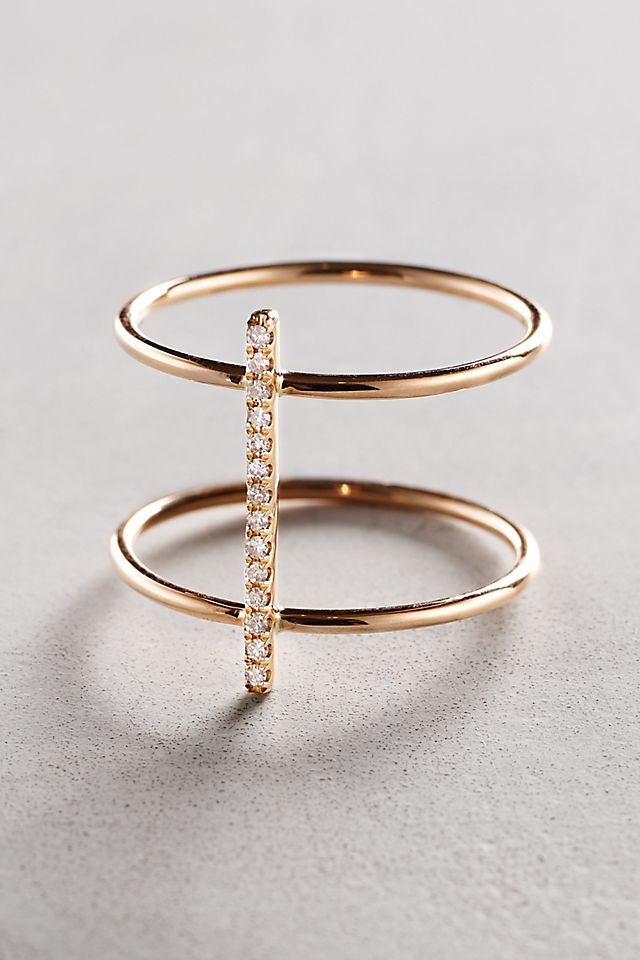 Diamond Cuff Ring in 14k Gold | Anthropologie
