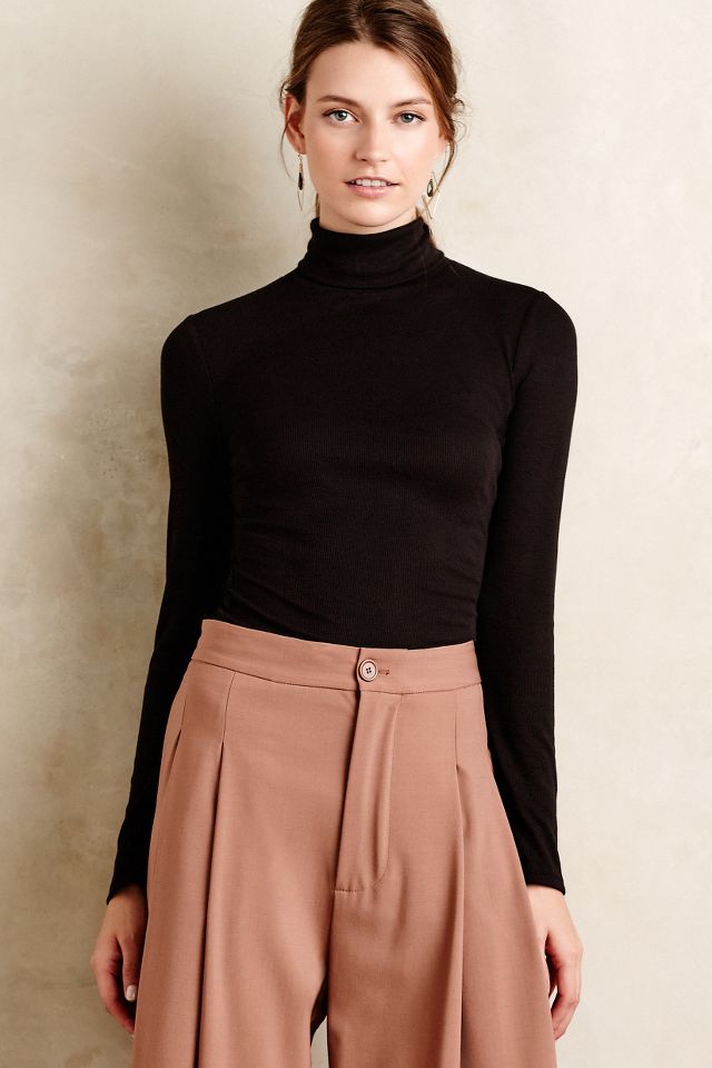 layering turtleneck under shirt