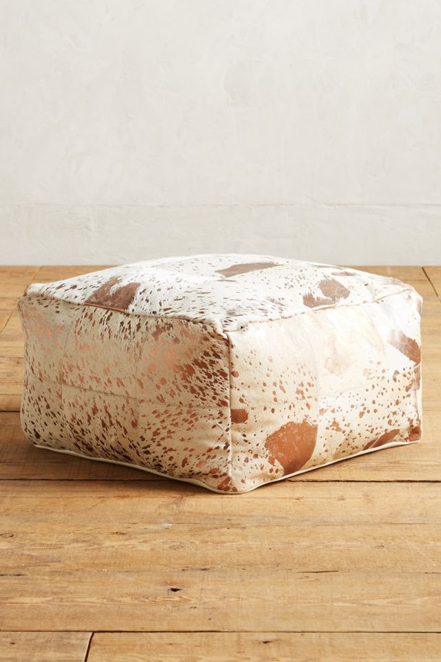 Metallic Patchwork Hide Pouf Anthropologie
